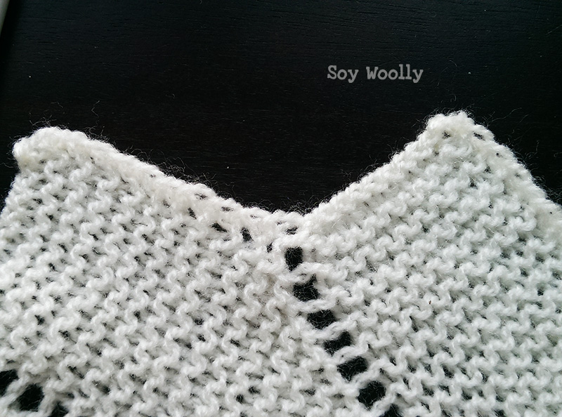 Detalle del borde reversible para manta de bebé-Soy Woolly