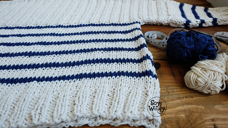 Tutorial tejer jersey dos agujas palillos paso a paso-Soy Woolly