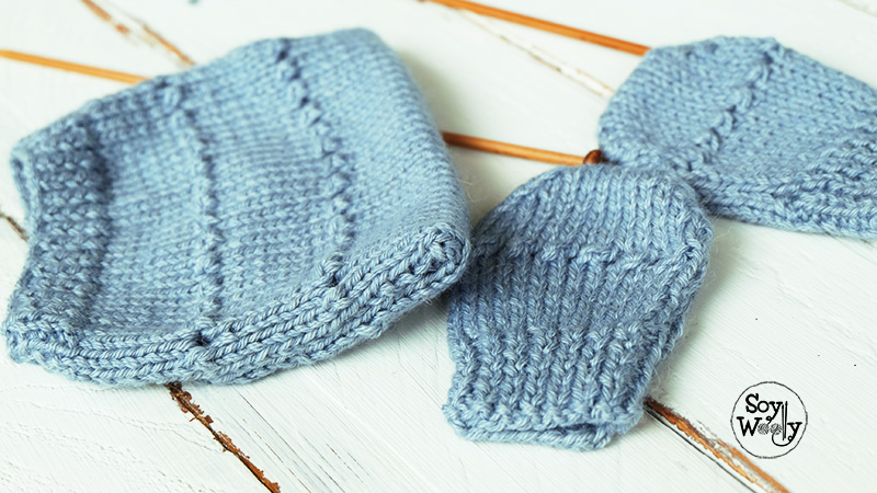 Gorro recien 2025 nacido dos agujas