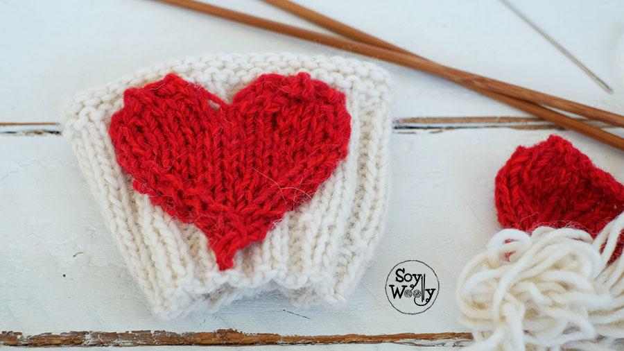 Como tejer un corazon en dos agujas-Soy Woolly