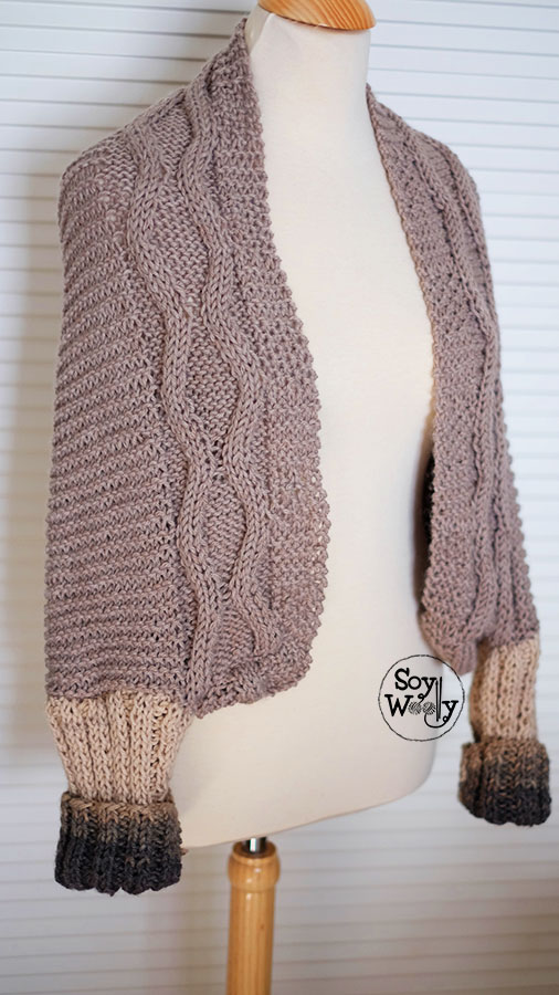 Tejer sueter bolero mangas largas-Soy Woolly