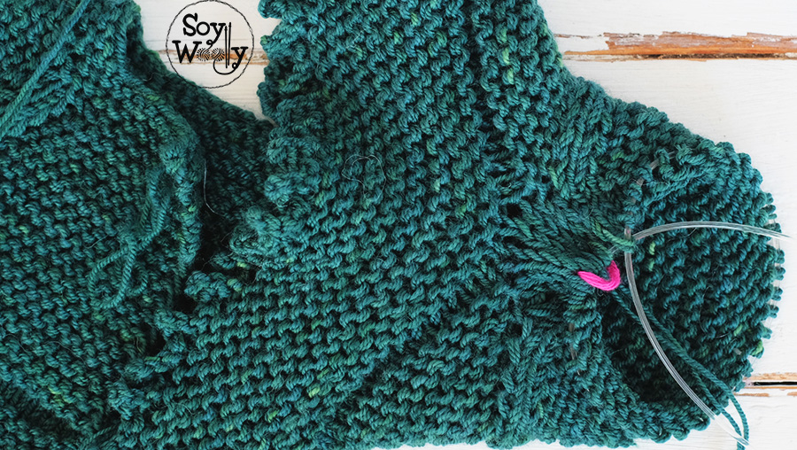 Sacar levantar retomar puntos con agujas circulares tricot-Soy Woolly