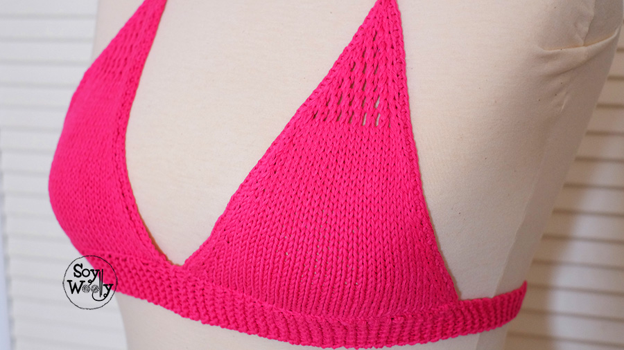 Como tejer la parte de arriba del bikini dos agujas-Soy Woolly