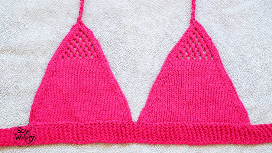 Bloquear top bikini tejido en dos agujas-Soy Woolly