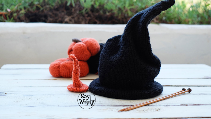 Como tejer gorro de bruja o mago dos agujas-Soy Woolly