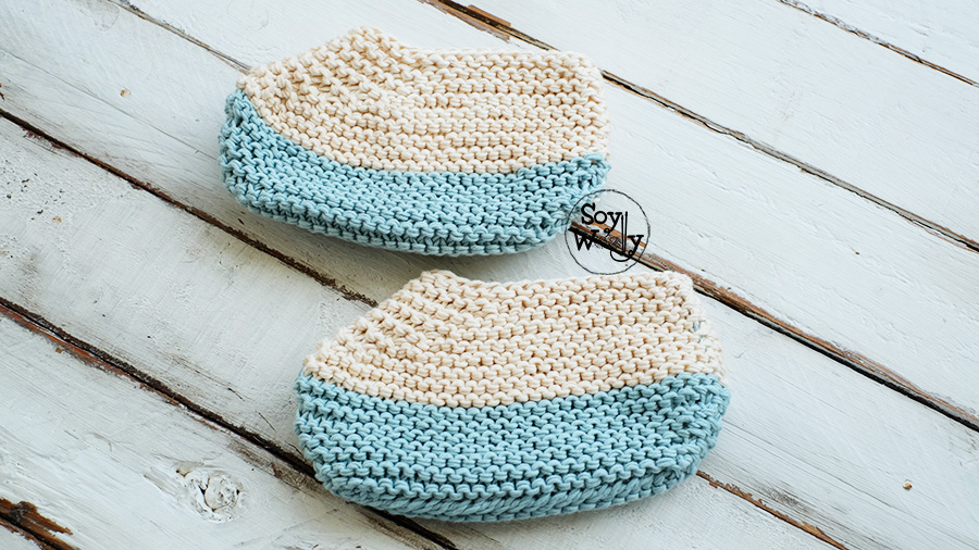 Patrón de crochet de pantuflas y patucos cuadrados de abuela