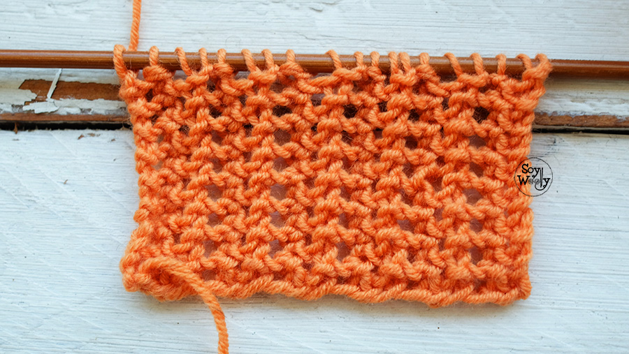 Puntos Calado Rejilla vertical tejido dos agujas palitos tricot