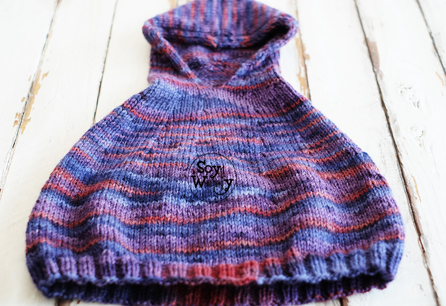 Poncho con Capucha para niños, tejido en dos | Soy