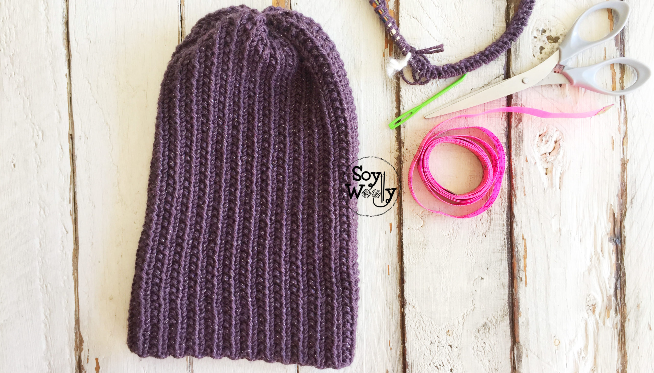 Patrón Gorro Unisex súper tejido en agujas (sin costuras) | Soy Woolly