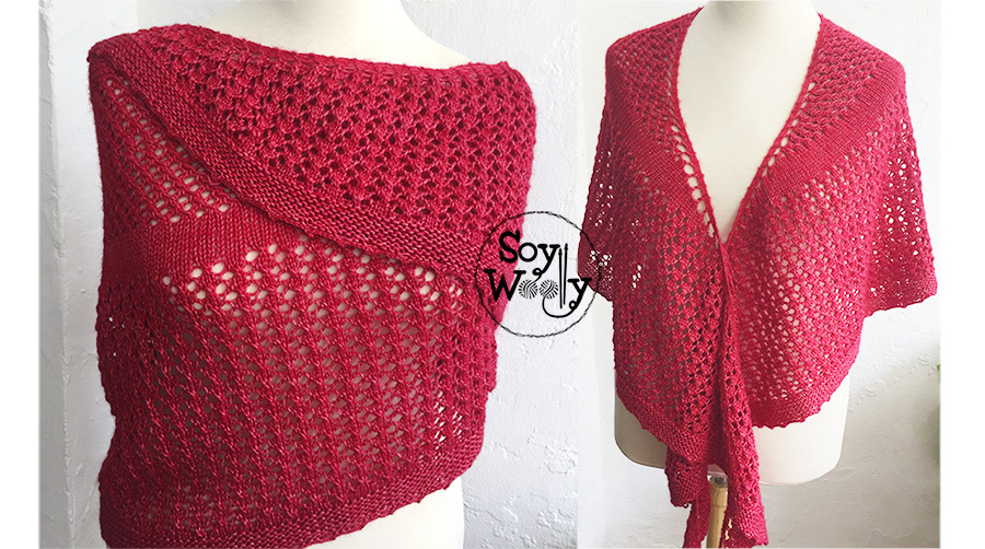 Cómo tejer un Chal Medialuna en dos agujas, tricot, calceta. Patrón y vídeo tutorial. Soy Woolly.