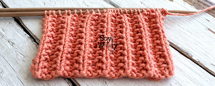 bufanda a dos agujas punto ingles