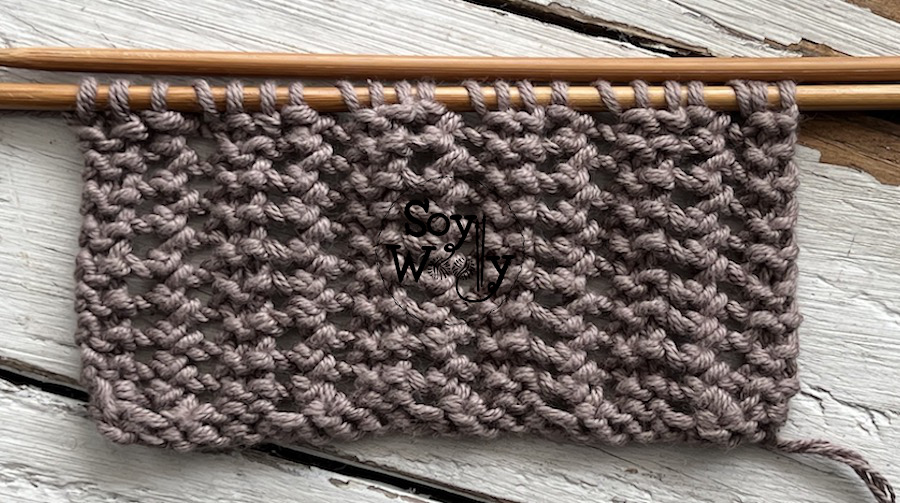 Punto Calado reversible muy fácil tejido en dos agujas palillos tricot