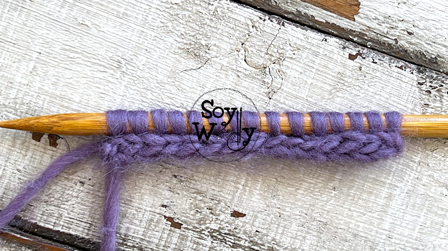 Montar los puntos en forma de cordón en dos agujas i-cord