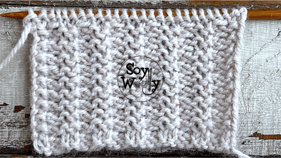 Punto Fantasía Texturizado reversible tejido en dos agujas palillos tricot. Soy Woolly