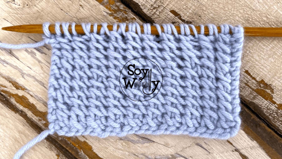 Punto Herringbone Reversible tejido en una hilera tricot palillos Soy Woolly